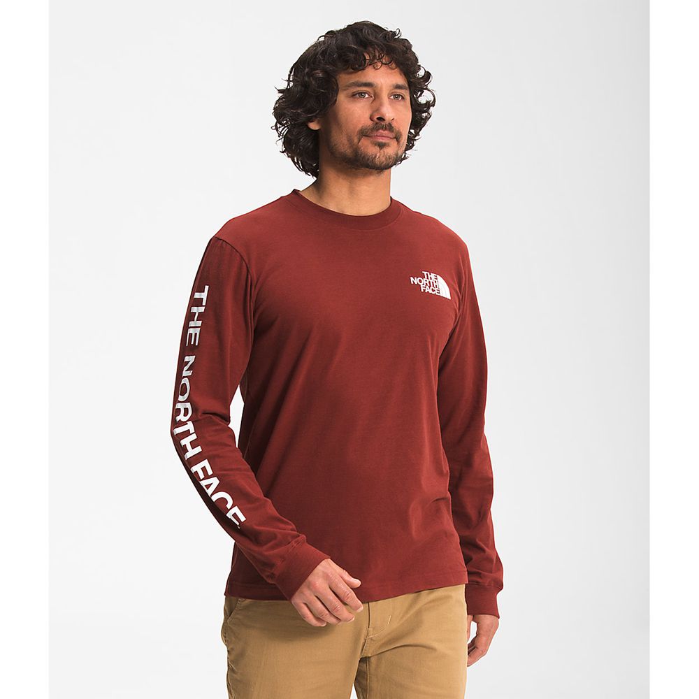 The North Face Long Sleeve Mens Australia - The North Face Long Sleeve Tnf™ Sleeve Hit Red (ATO-3109